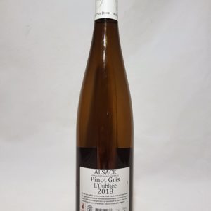 Pinot gris Alsace cuvée L’oubliée 2018 Sans sulfites ajoutés BIO