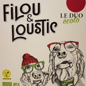 Cubi 3 litres Filou et Loustic le duo écolo rouge BIO VEGAN